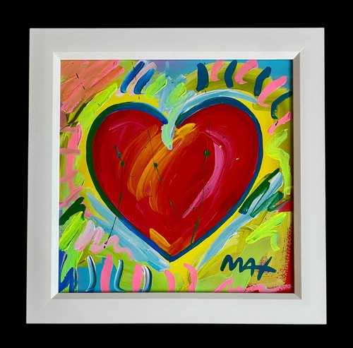 Peter max heart acrylic - max, "heart"