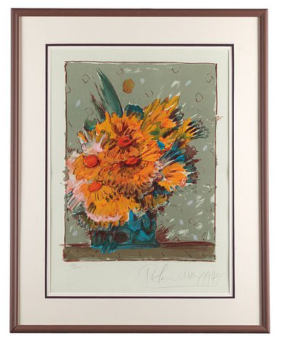 Peter max flowers brown - max, brown"